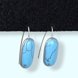 (2/$20) Vintage Blue Oval Cabochon Earrings